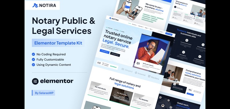Item cover for download Notira - Notary Public & Legal Services Elementor Pro Template Kit