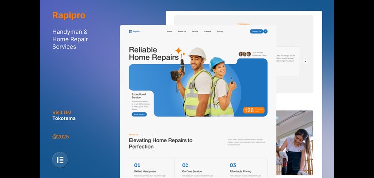 Item cover for download Rapipro - Handyman & Home Repair Service Website Elementor Template Kits