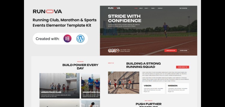 Item cover for download Runova - Marathon & Sports Events Running Club Elementor Template Kit