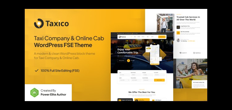 Item cover for download Taxico – Taxi Company & Online Cab Service Gutenverse FSE WordPress Theme