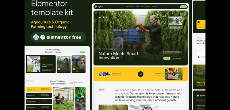 Item cover for download Agrivo - Agriculture & Organic Farming technology Template Kit