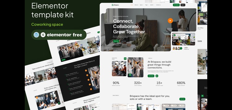 Item cover for download Brixspace - Coworking Space Elementor Template Kit