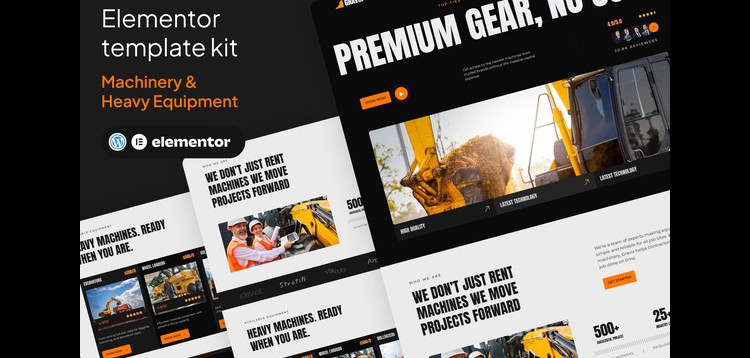 Item cover for download Gravix - Machinery & Heavy Equipment Elementor Kits Templates