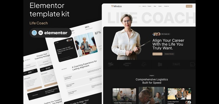 Item cover for download Mindco - Life Coach & Counseling Elementor Template Kit