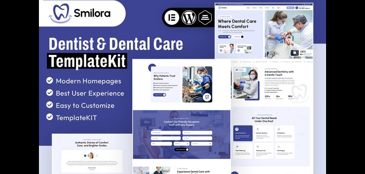 Item cover for download Smilora - Dentist & Dental Care Elementor Template Kit