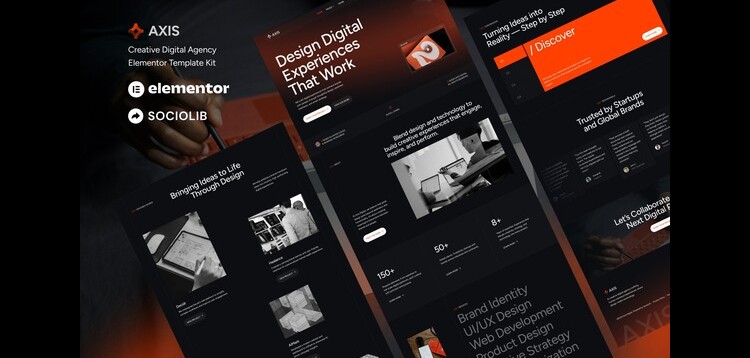 Item cover for download Axis - Creative Digital Agency & Portfolio Elementor Template Kit