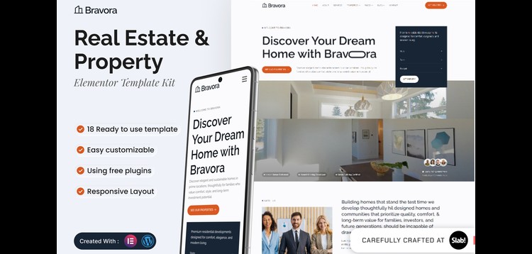 Item cover for download Bravora - Real Estate & Property Elementor Template Kit