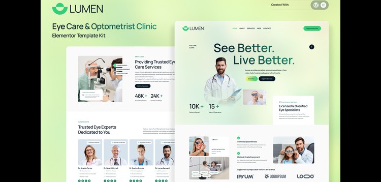 Item cover for download Lumen - Eye Care & Optometrist Clinic Elementor Template Kit