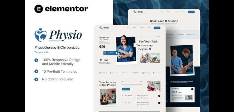 Item cover for download Physio - Physiotherapy & Chiropractic Elementor Template Kit