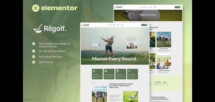 Item cover for download Rilgolf - Golf Club & Course Elementor Template Kit