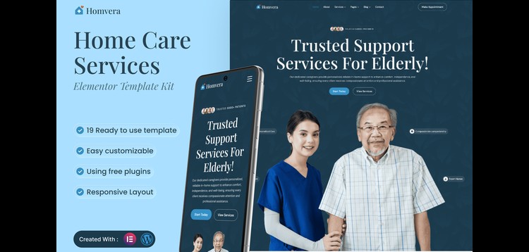 Item cover for download Homvera - Home Care Services Elementor Template Kit