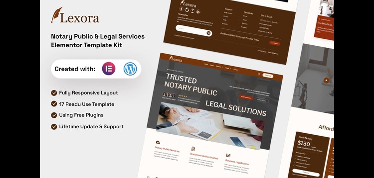 Item cover for download Lexora - Notary Public & Legal Services Elementor Template Kit
