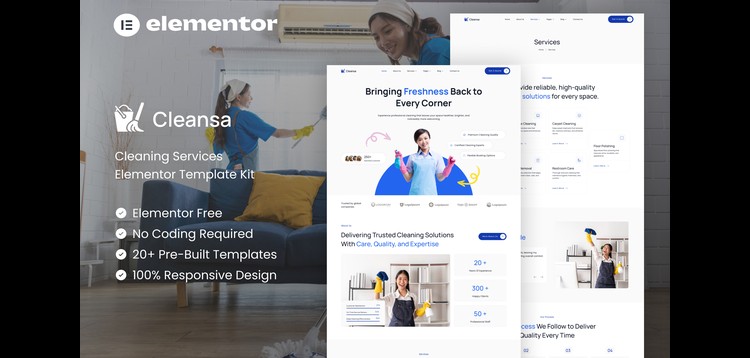 Item cover for download Cleansa - Cleaning Services Elementor Template Kit