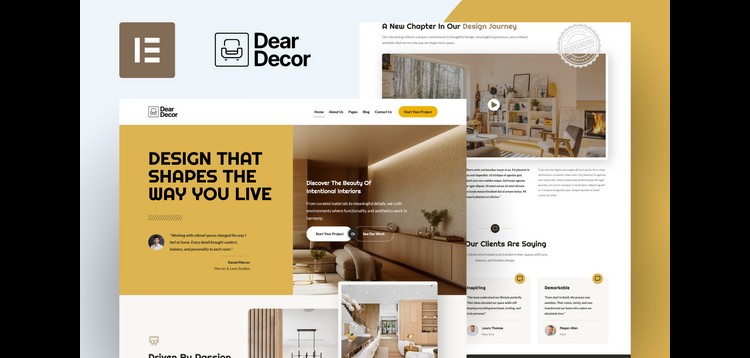 Item cover for download DearDecor - Interior Design Elementor Template Kit