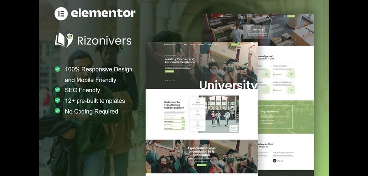 Item cover for download Rizonivers - University & School Elementor Template Kit