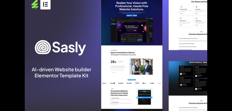 Item cover for download Sasly - AI-driven Website Builder Elementor Template Kit