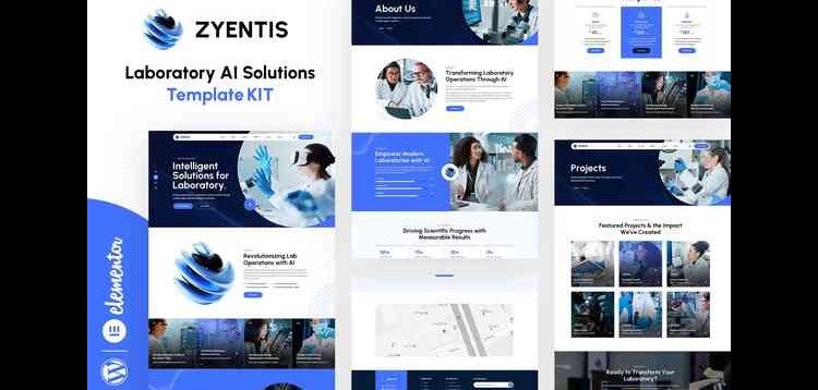 Item cover for download Zyentis - Laboratory AI Solutions Elementor Template Kit