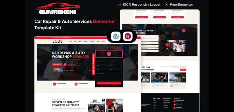 Item cover for download Carden - Car Repair & Auto Services Elementor Template Kit