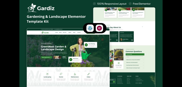 Item cover for download Gardiz - Gardening & Landscape Elementor Template Kit