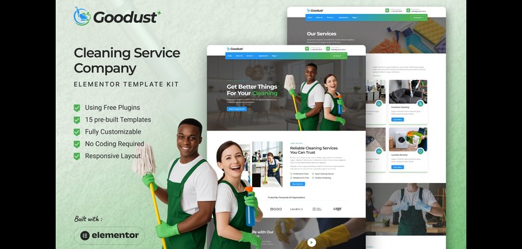 Item cover for download Goodust - Cleaning Service Company Elementor Template Kit