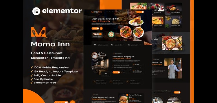 Item cover for download MomoInn - Hotel & Restaurant Elementor Template Kit