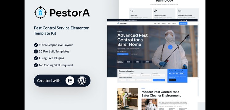 Item cover for download Pestora - Pest Control Services Elementor Template Kit