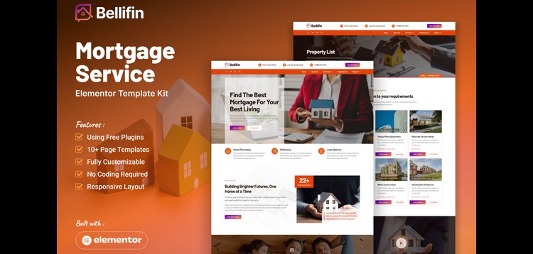 Item cover for download Bellifin - Mortgage Services Elementor Template Kit