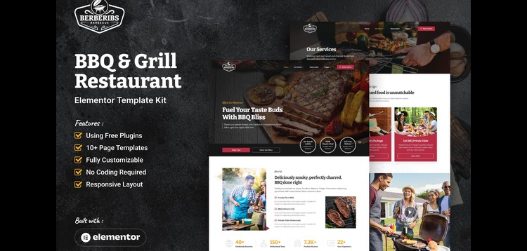 Item cover for download Berberibs - BBQ & Grill Restaurant Elementor Template Kit