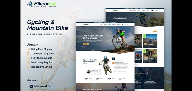 Item cover for download Bikecrest - Cycling & Mountain Bike Elementor Template Kit