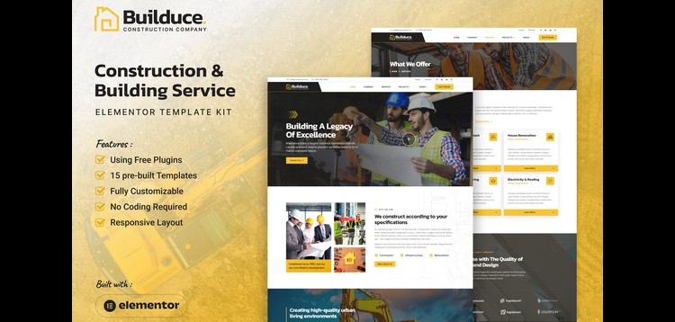Item cover for download Builduce - Construction & Building Service Elementor Template Kit