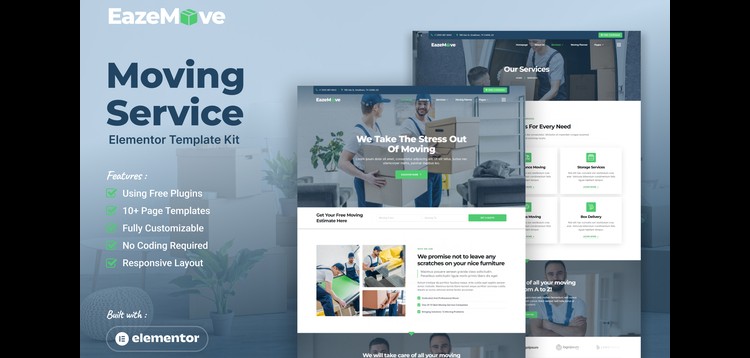 Item cover for download EazeMove - Moving Service Elementor Template Kit
