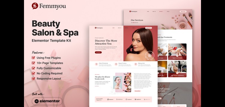 Item cover for download Femmyou - Beauty Salon & Spa Elementor Template Kit