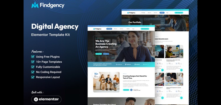 Item cover for download Findgency - Digital Agency Elementor Template Kit