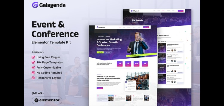 Item cover for download Galagenda - Event & Conference Elementor Template Kit