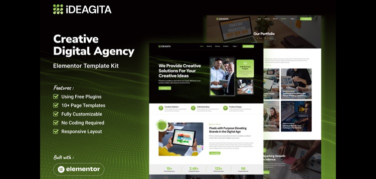 Item cover for download Ideagita - Creative Digital Agency Elementor Template Kit