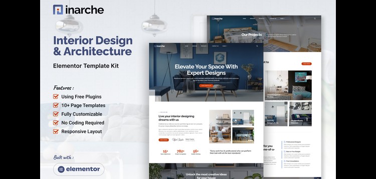 Item cover for download Inarche - Interior Design & Architecture Elementor Template Kit
