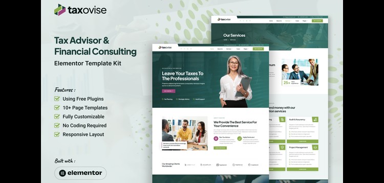Item cover for download Taxovise - Tax Advisor & Financial Consulting Elementor Template Kit