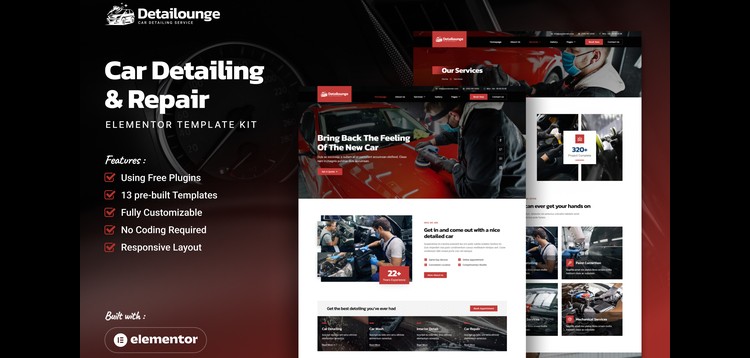 Item cover for download Detailounge - Car Detailing & Repair Service Elementor Template Kit