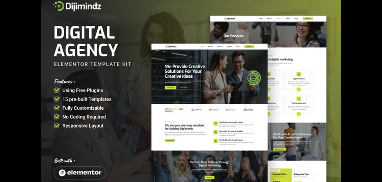 Item cover for download Dijimindz - Creative Digital Agency Elementor Template Kit