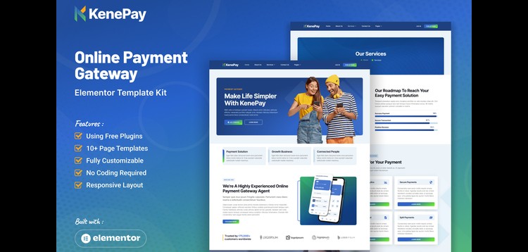 Item cover for download Kenepay - Online Payment Gateway Elementor Template Kit