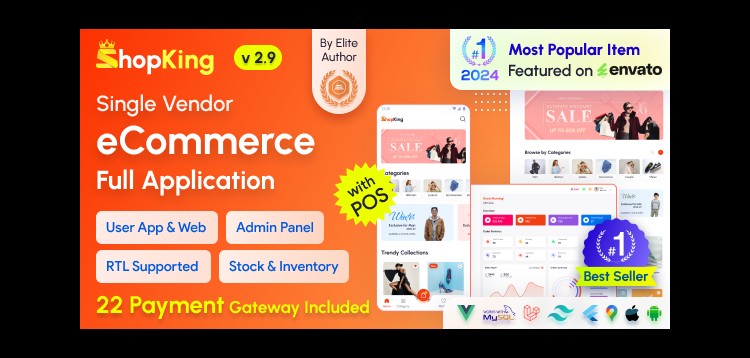 Item cover for download ShopKing - eCommerce App with Laravel Website & Admin Panel with POS | Inventory Management