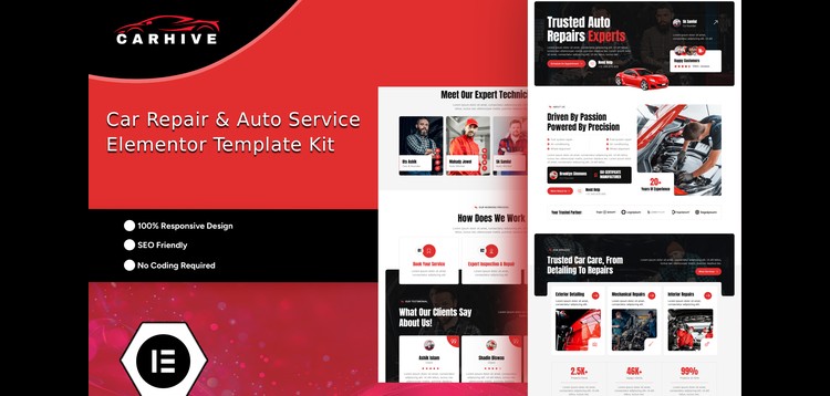 Item cover for download CarHive - Car Repair & Auto Service Elementor Template Kit