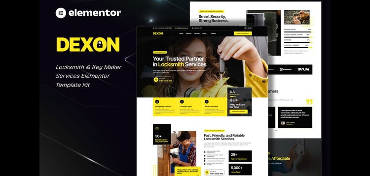 Item cover for download Dexon - Locksmith & Key Maker Services Elementor Template Kit
