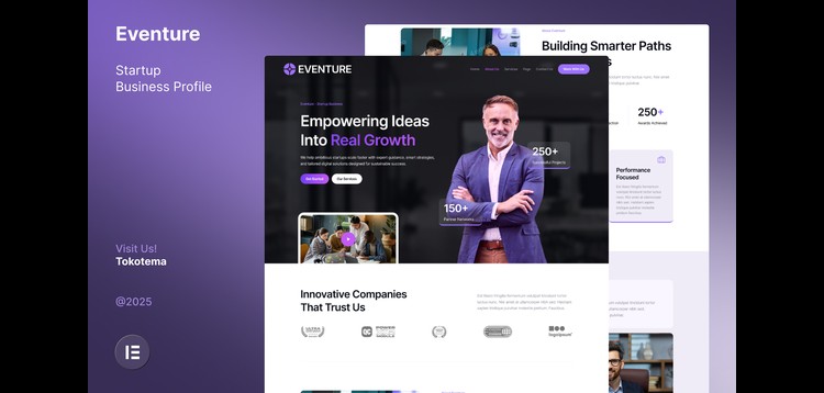 Item cover for download Eventure - Startup Business Company Profile Website Elementor Template Kit