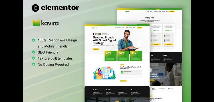 Item cover for download Kavira - Digital Marketing Agency Elementor Pro Template Kit