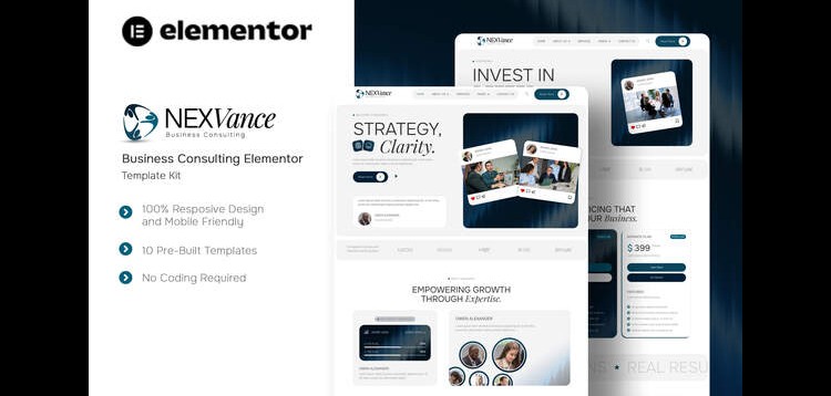 Item cover for download Nexvance - Business Consulting Elementor Template Kit