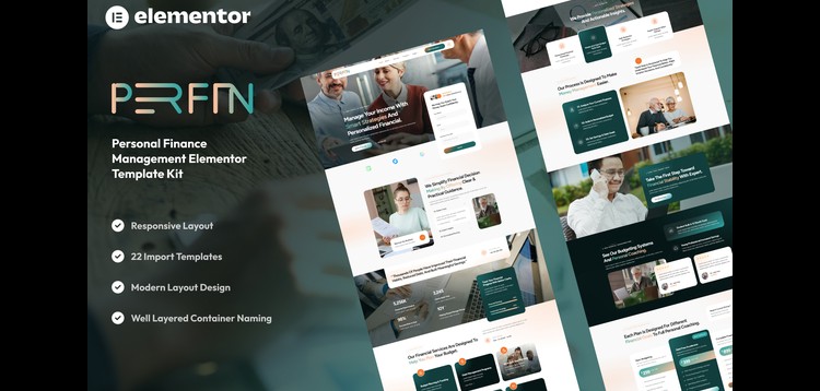 Item cover for download Perfin - Personal Finance Management Elementor Template Kit
