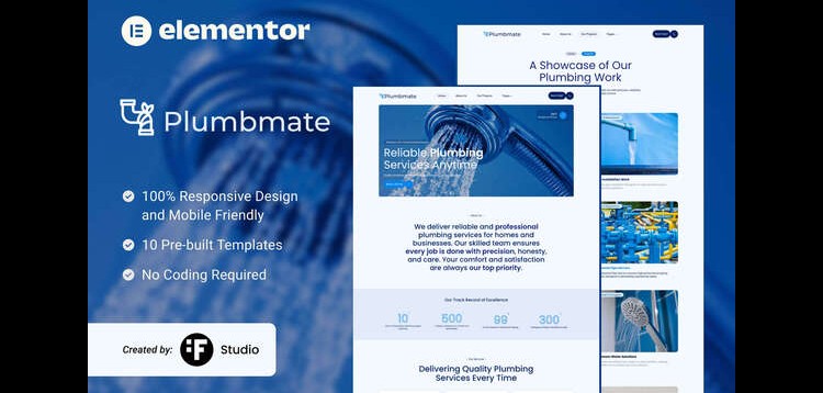 Item cover for download Plumbmate – Plumbing Services Elementor Template Kit