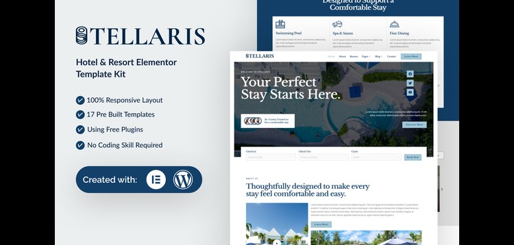 Item cover for download Stellaris - Hotel & Resort Elementor Template Kit