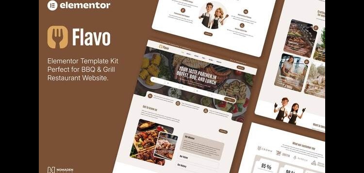 Item cover for download Flavo - BBQ & Grill Restaurant Elementor Template Kit